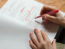 Checklist graphic highlighting the key difference between copyediting and proofreading